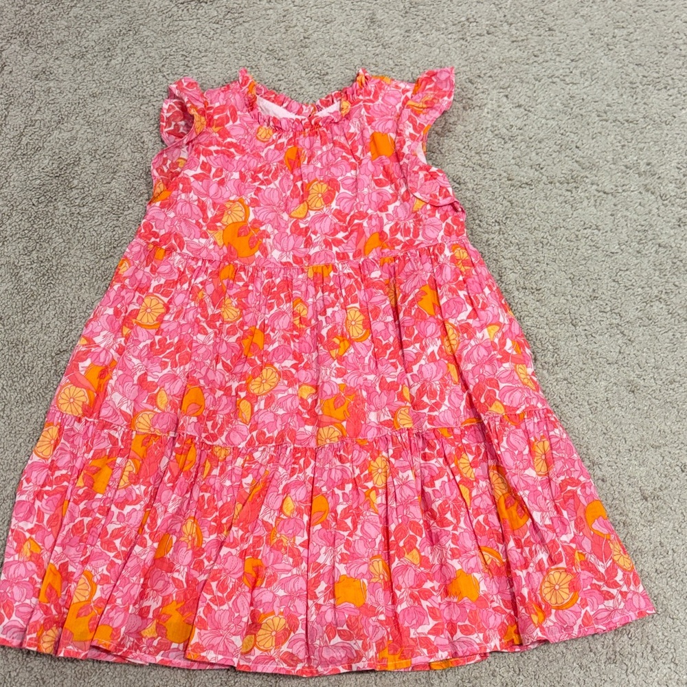 Crewcuts Vibrant Pink and Orange Kids Dress